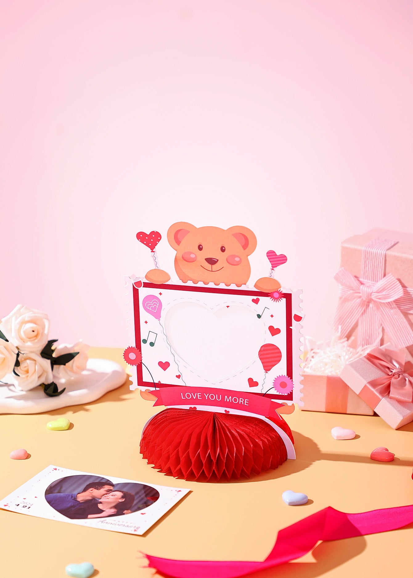 Valentine's Day custom three-dimensional honeycomb ornaments