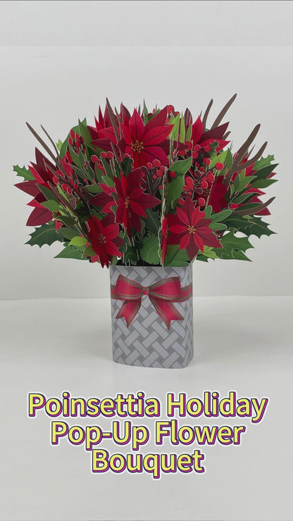 Poinsettia Holiday Pop-Up Flower Bouquet