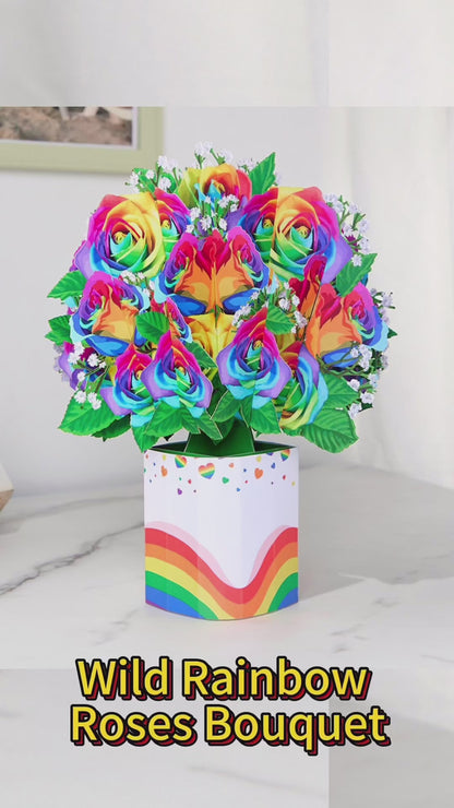 Wild Rainbow Roses Bouquet