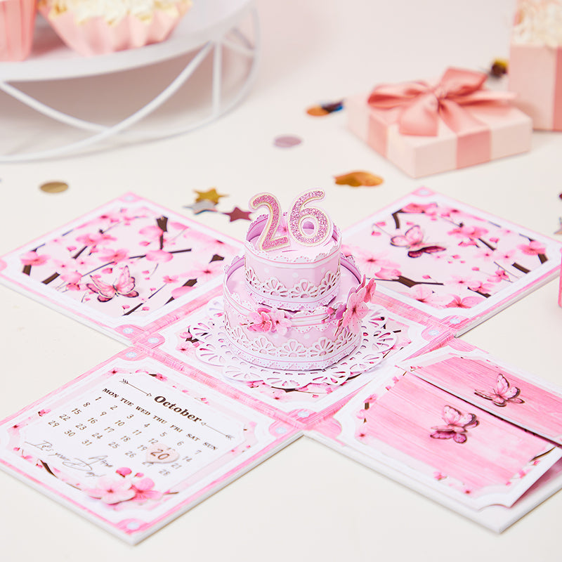 Cherry Blossom Personalized Birthday Exploding Box