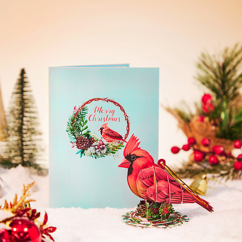 Holiday Cardinal Card with Ornament