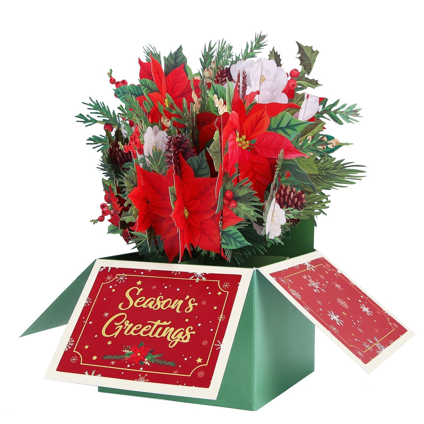 Poinsettia Pop-Up Flower Box Card