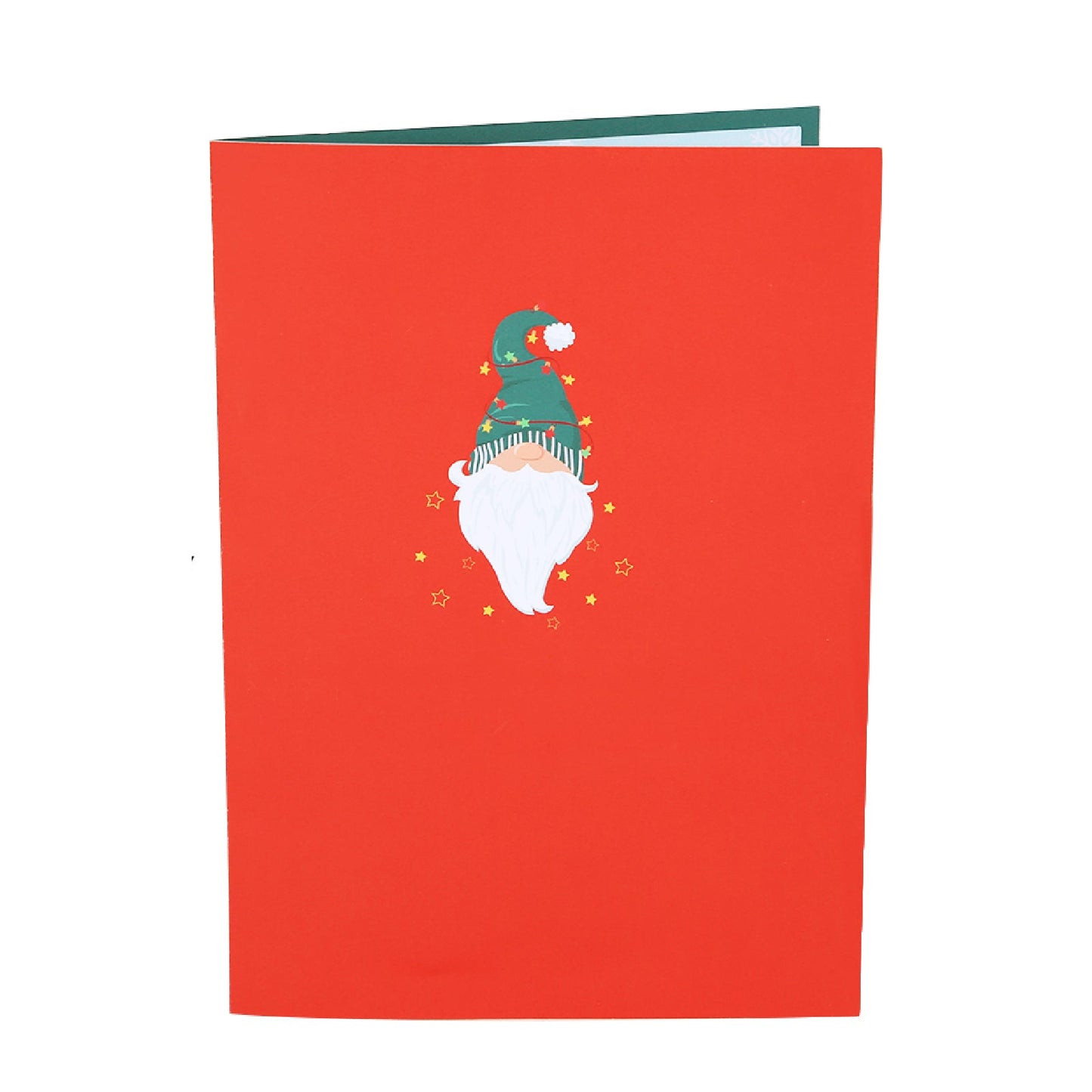 Christmas Gnome Green Elf Pop-Up Card with Ornament