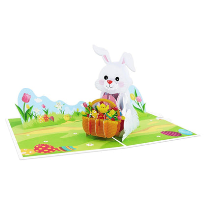 Bunny with Basket Pop-Up Card