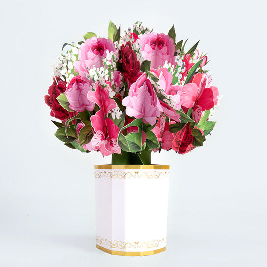 Pink Mix Red Rose Pop-Up Flower Bouquet