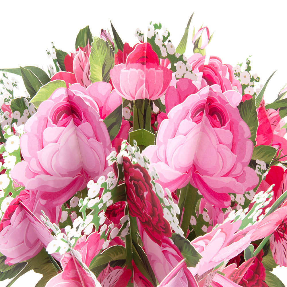 Pink Mix Red Rose Pop-Up Flower Bouquet