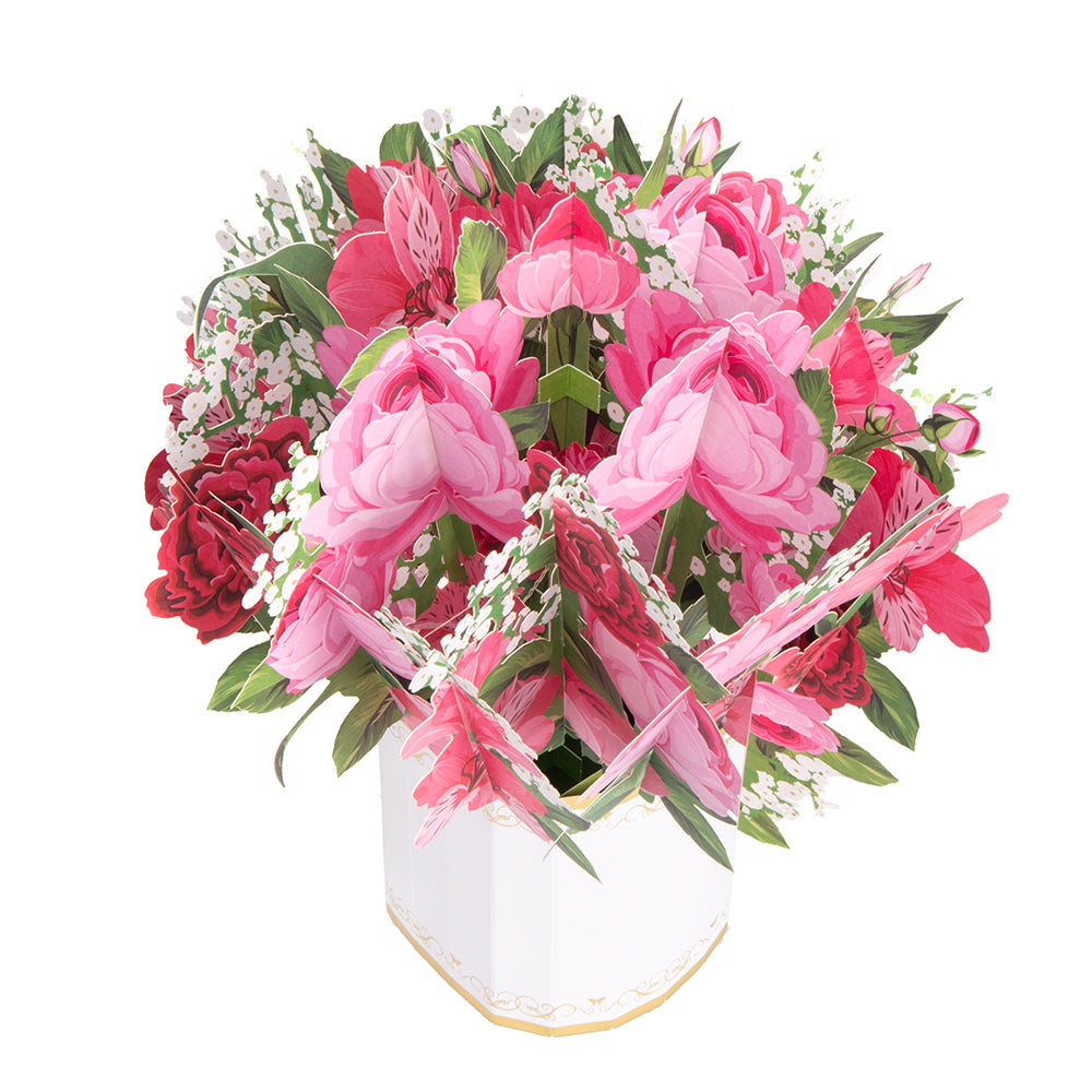 Pink Mix Red Rose Pop-Up Flower Bouquet