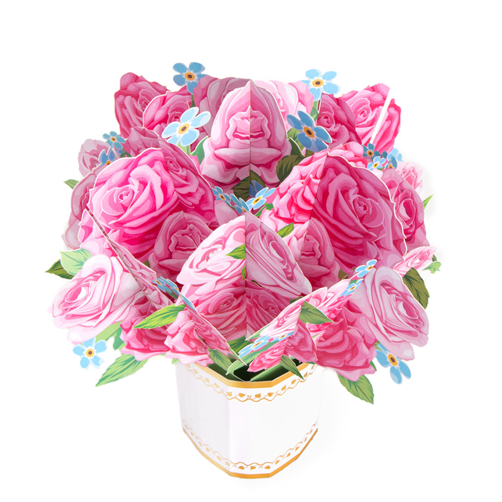 Pink Rose Pop-up Flower Bouquet