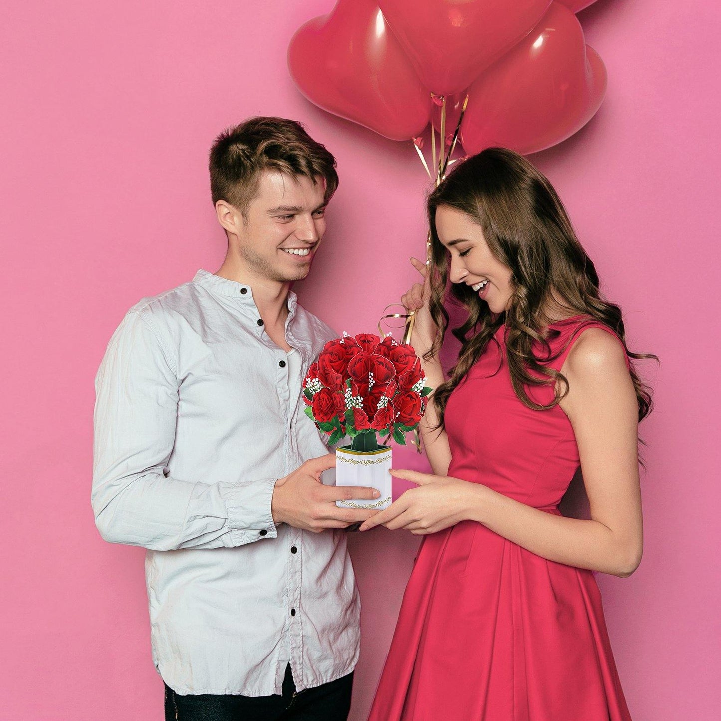 Red Roses Pop-Up Flower Bouquet