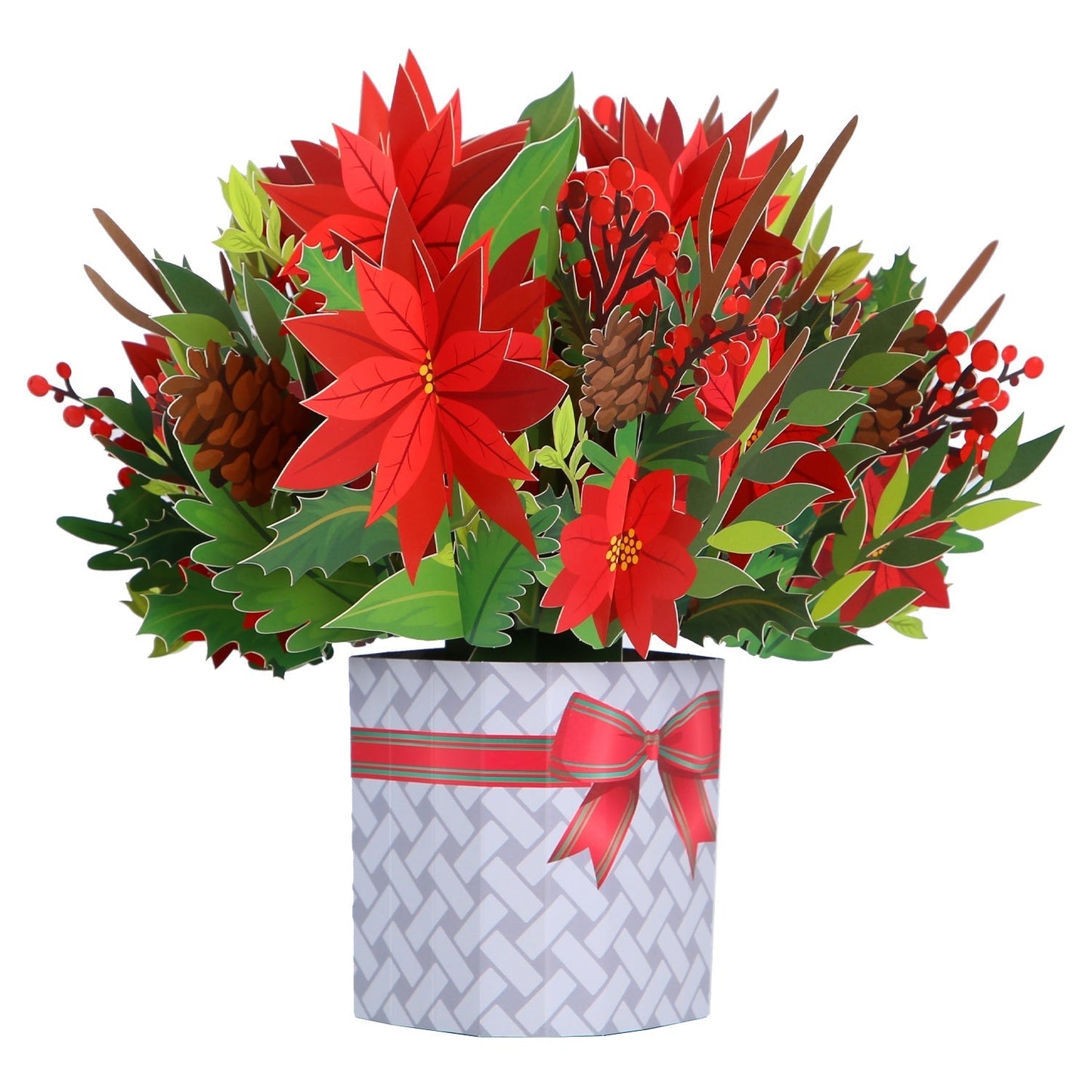 Poinsettia Holiday Pop-Up Flower Bouquet