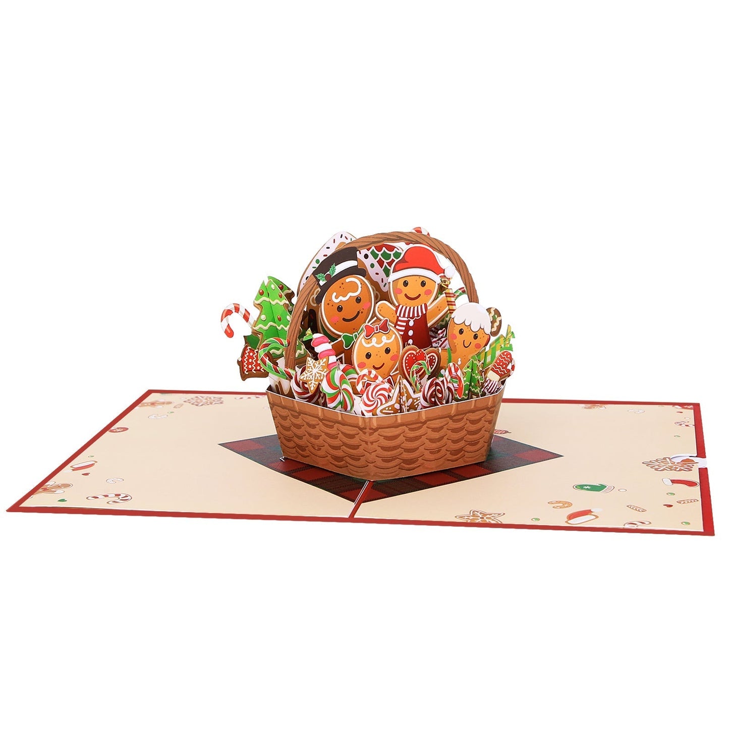 Christmas Gingerbread Basket Pop-Up Card