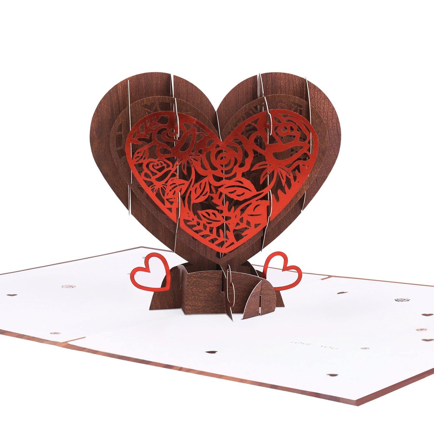 Romantic Wood Love Pop Up Card