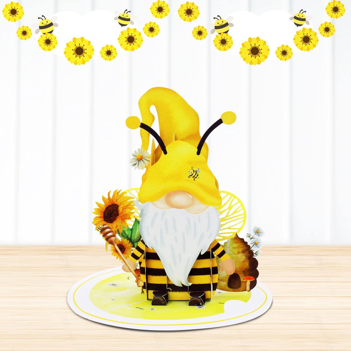 Honey Bee Gnome Pop-Up Card