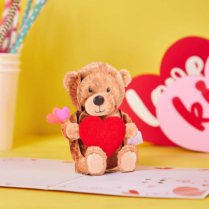 Teddy Bear Lights & Music Love Pop-Up Card