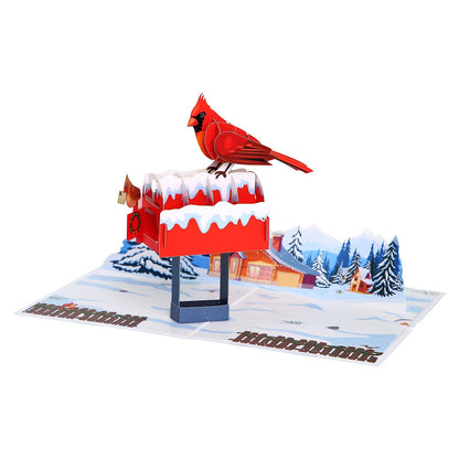 Northern Cardinals and Mailbox Pop-Up Card