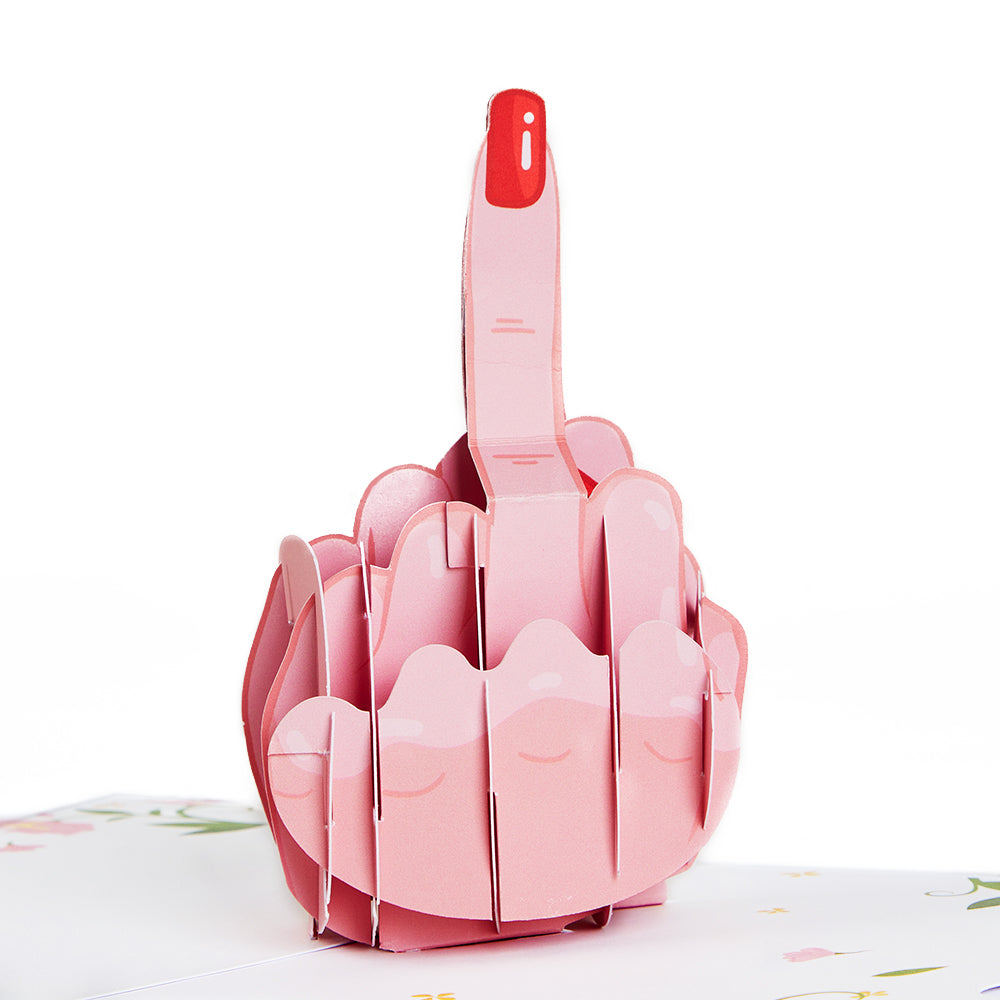 Rude middle finger Pop-Up Card Women