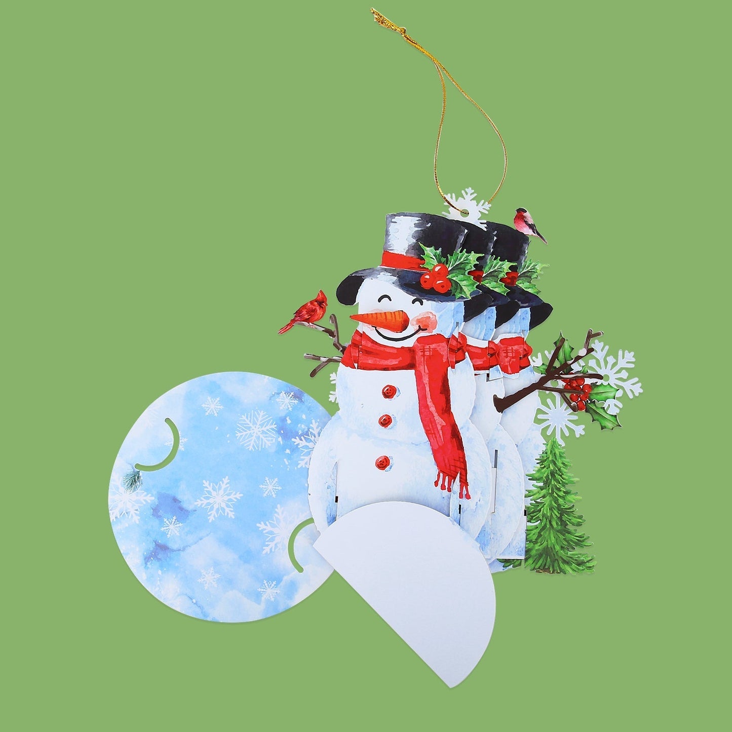 Winter Snowman Pop-Up Ornament