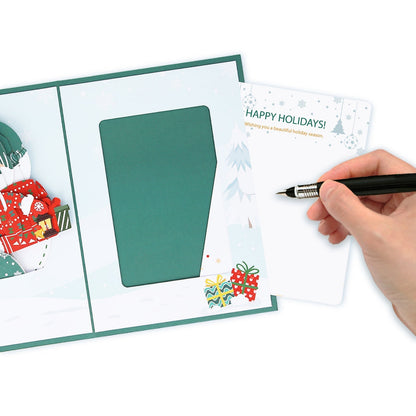 Christmas Gnome Green Elf Pop-Up Card with Ornament