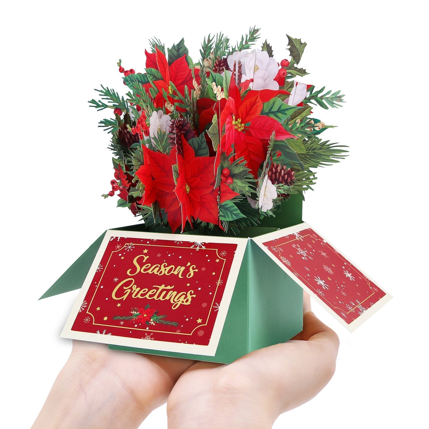 Poinsettia Pop-Up Flower Box Card