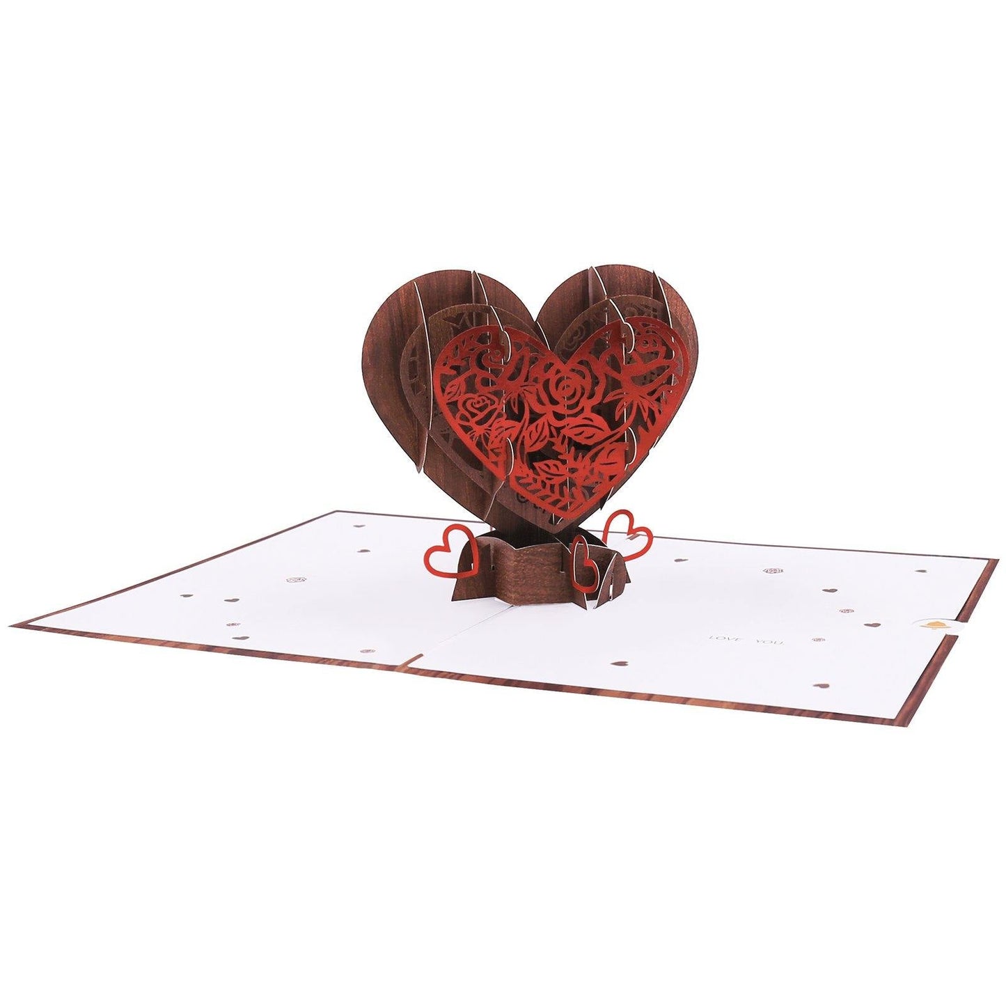 Romantic Wood Love Pop Up Card