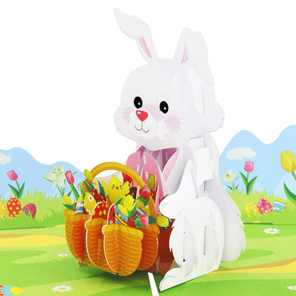 Bunny with Basket Pop-Up Card