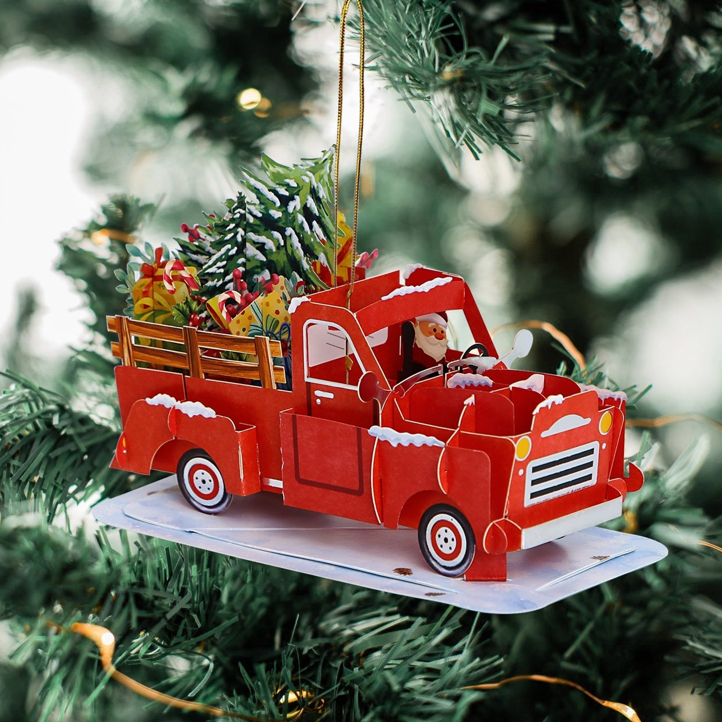 Christmas Truck Pop-Up Ornament