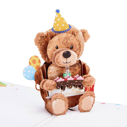 Lights & Music Birthday Teddy Bear Pop-Up Card