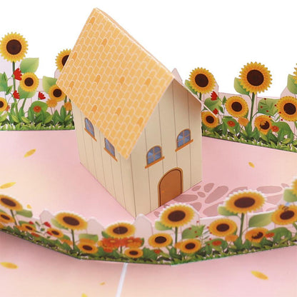 Sunflower Beach House Pop Up Card