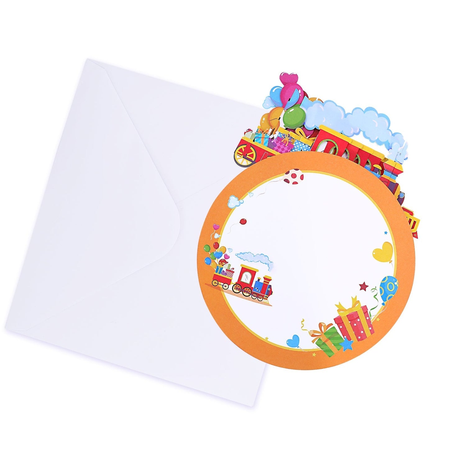 Happy Gifts Train Birthday Pop-Up Card