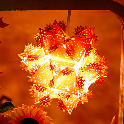 3D Paper Carving Lamp Pumpkin and Sunflower 3D Paper Carving Night Lights