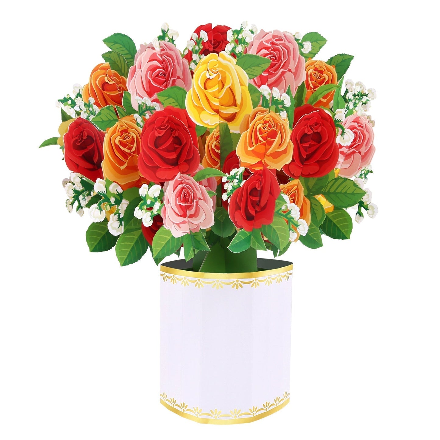 Rainbow Roses Pop-Up Flower Bouquet