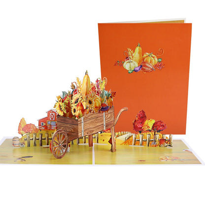 Pumpkin Wheelbarrow Pop-Up Card