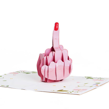 Rude middle finger Pop-Up Card Women