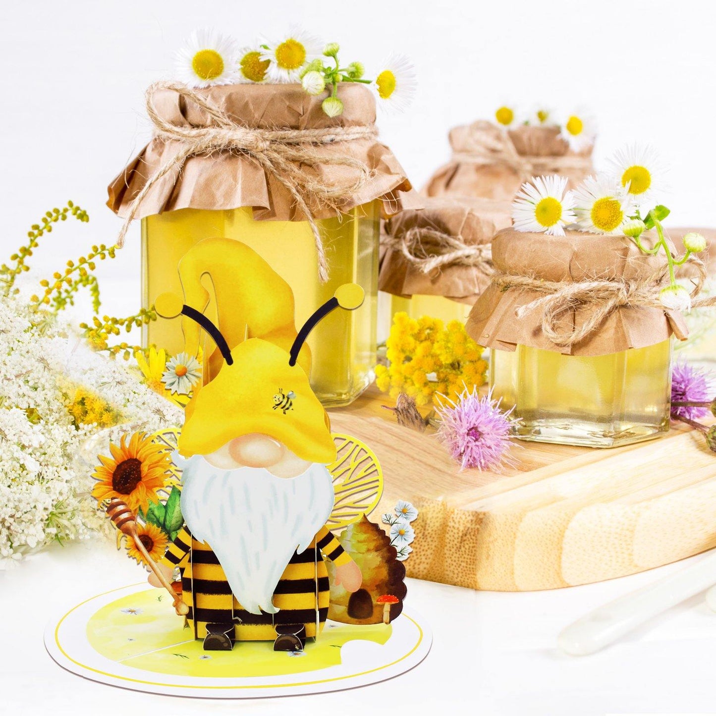 Honey Bee Gnome Pop-Up Card