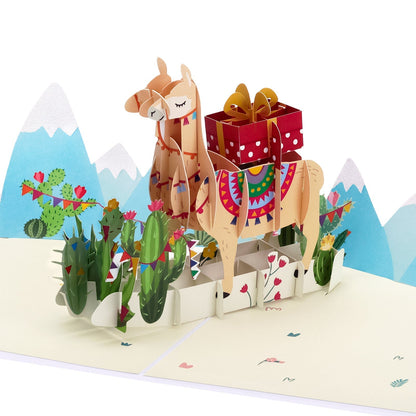 Happy Llama Pop-Up Card