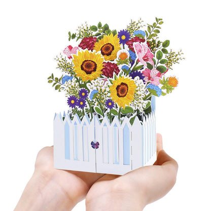 Spring Floral Garden Pop Up Card