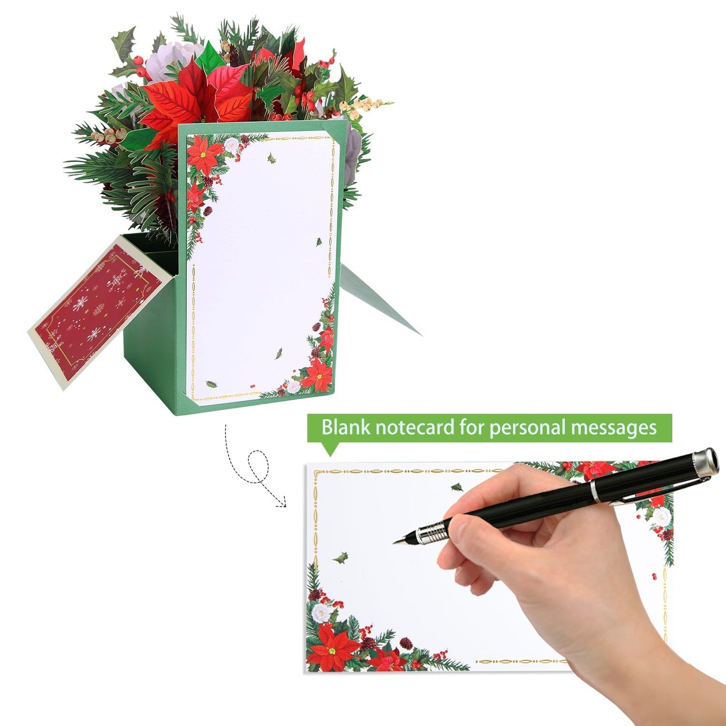 Poinsettia Pop-Up Flower Box Card