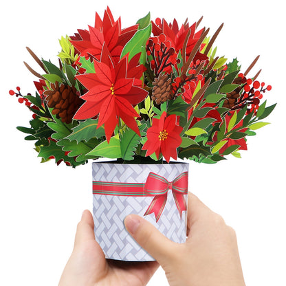 Poinsettia Holiday Pop-Up Flower Bouquet