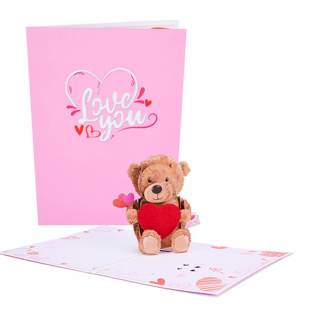 Teddy Bear Lights & Music Love Pop-Up Card