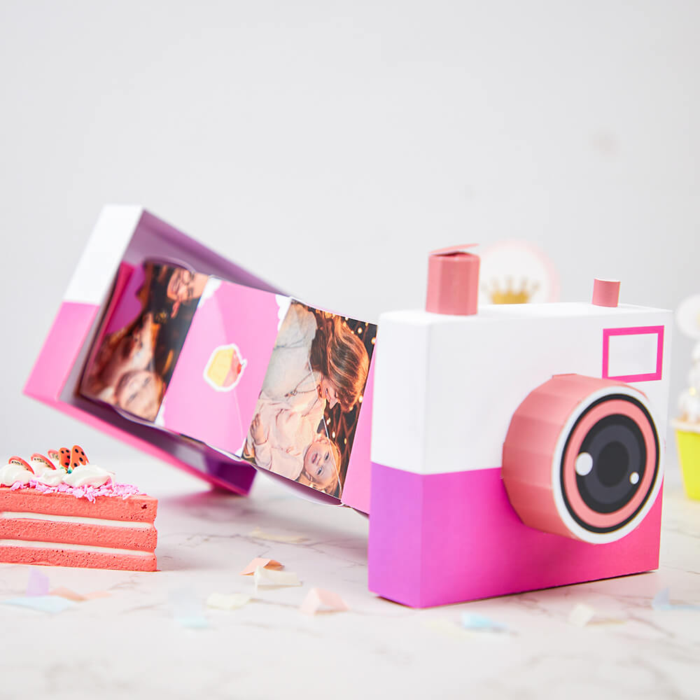 Custom Paper Photo Album Magic Spiral Cube Camera Box