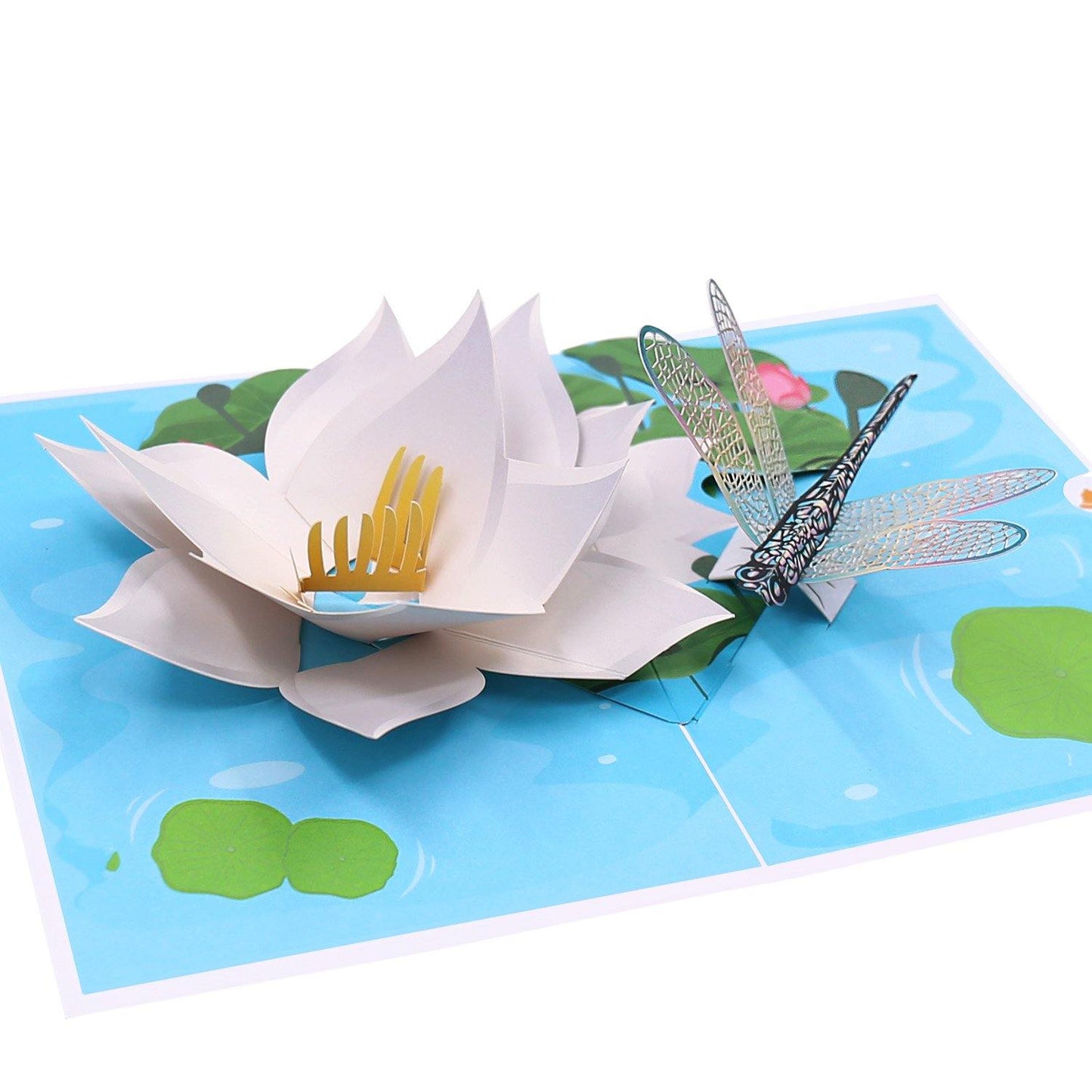 Lotus and Dragonfly Pop Up Card