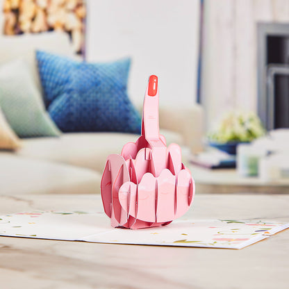 Rude middle finger Pop-Up Card Women