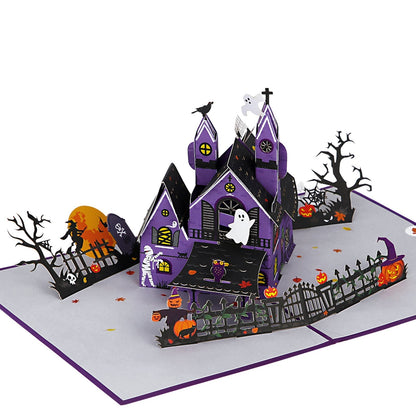 Halloween Haunted House 3D Pop-Up Card