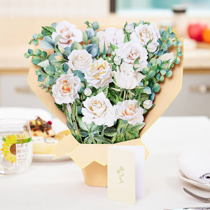 White Rose Life Sized Flower Bouquet