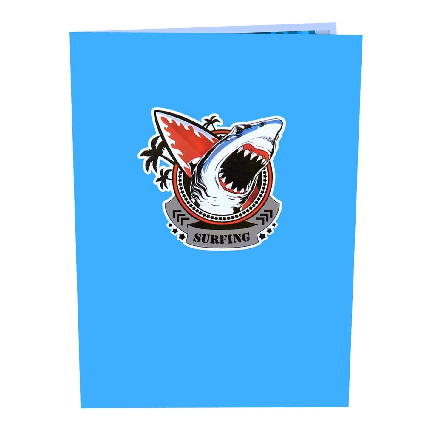 Surfing Shark Pop-Up Card