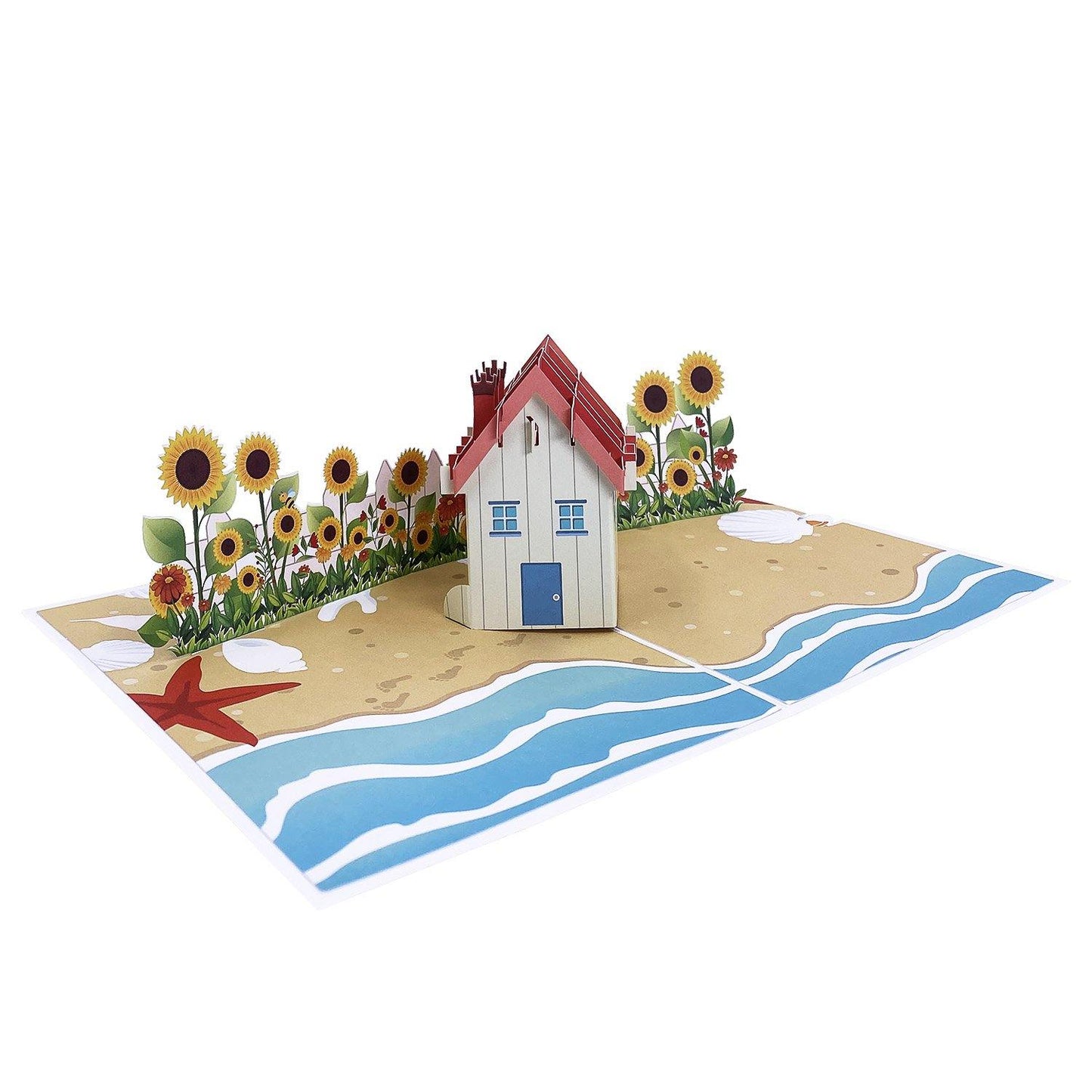 Sunflower Beach House Pop Up Card