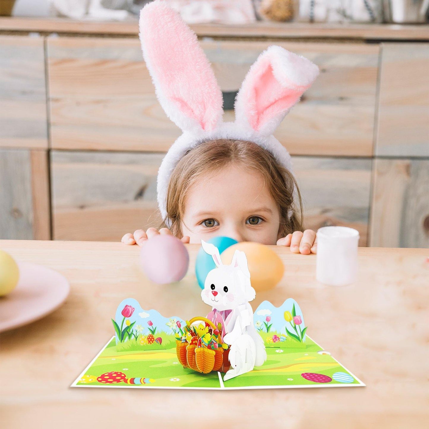 Bunny with Basket Pop-Up Card