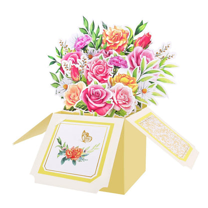 Colorful Floral Pop-Up Box Card