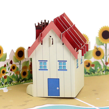 Sunflower Beach House Pop Up Card