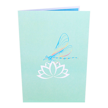 Lotus and Dragonfly Pop Up Card